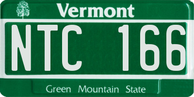 VT license plate NTC166