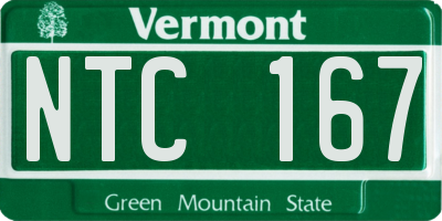 VT license plate NTC167