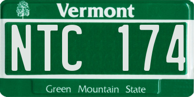 VT license plate NTC174