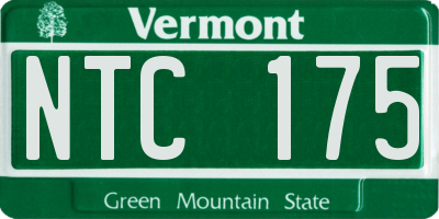 VT license plate NTC175