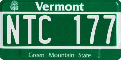 VT license plate NTC177