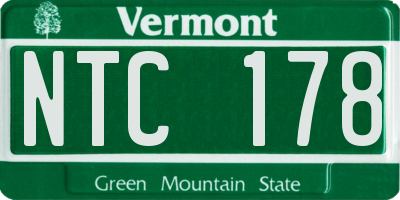 VT license plate NTC178