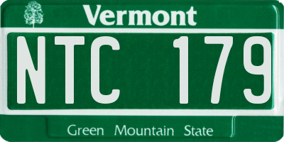 VT license plate NTC179