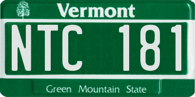 VT license plate NTC181