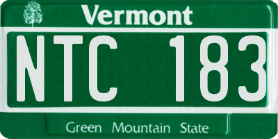 VT license plate NTC183