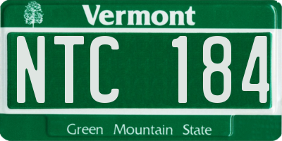 VT license plate NTC184