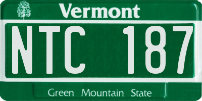 VT license plate NTC187