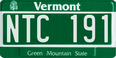 VT license plate NTC191