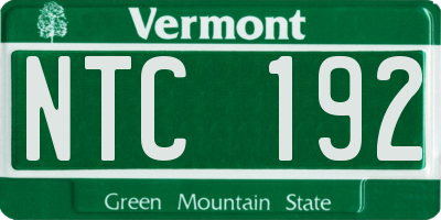 VT license plate NTC192