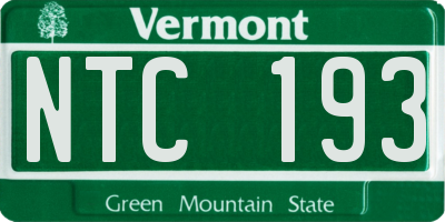 VT license plate NTC193
