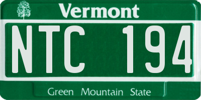 VT license plate NTC194