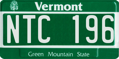 VT license plate NTC196