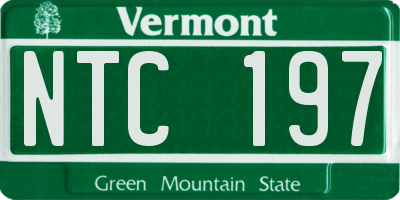 VT license plate NTC197
