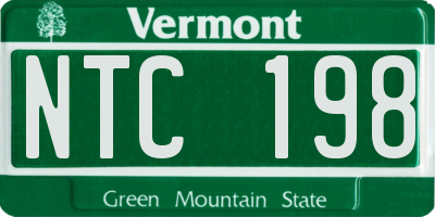 VT license plate NTC198
