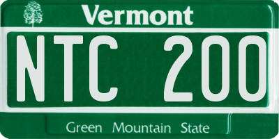 VT license plate NTC200