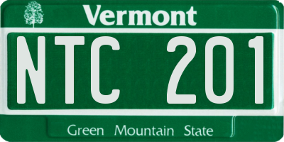 VT license plate NTC201