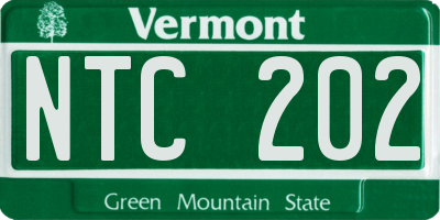 VT license plate NTC202