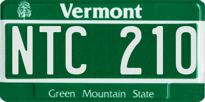 VT license plate NTC210