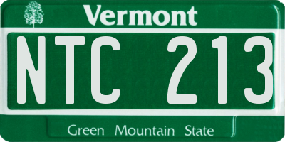 VT license plate NTC213