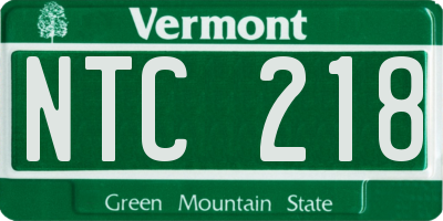 VT license plate NTC218