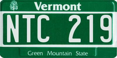 VT license plate NTC219