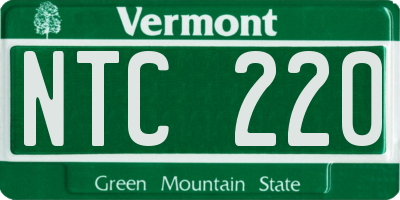 VT license plate NTC220