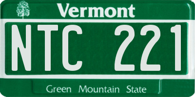 VT license plate NTC221