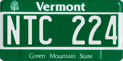 VT license plate NTC224