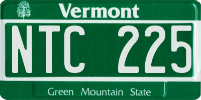 VT license plate NTC225