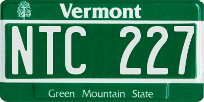 VT license plate NTC227