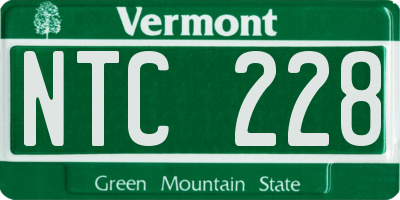 VT license plate NTC228