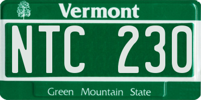 VT license plate NTC230