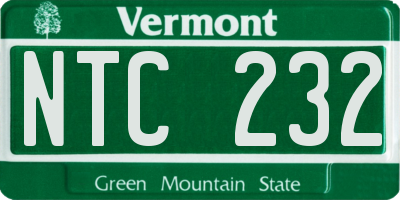 VT license plate NTC232