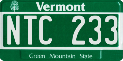 VT license plate NTC233