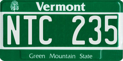 VT license plate NTC235