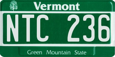 VT license plate NTC236