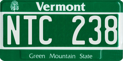 VT license plate NTC238