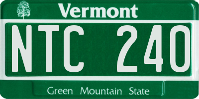 VT license plate NTC240