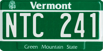VT license plate NTC241