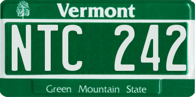 VT license plate NTC242