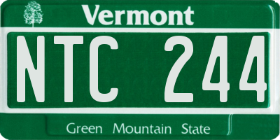 VT license plate NTC244