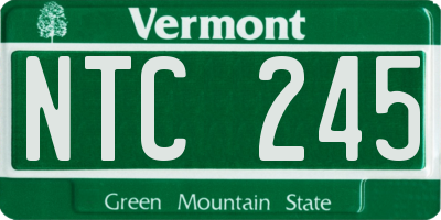 VT license plate NTC245