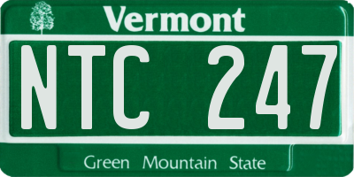 VT license plate NTC247