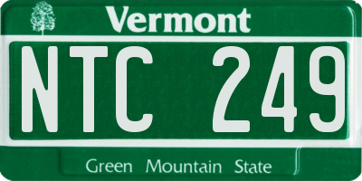 VT license plate NTC249