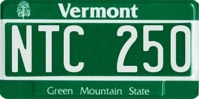 VT license plate NTC250