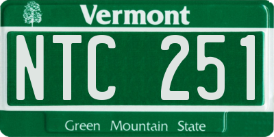 VT license plate NTC251