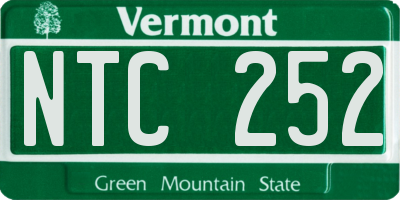 VT license plate NTC252