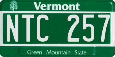 VT license plate NTC257