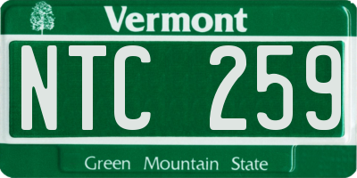 VT license plate NTC259