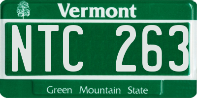 VT license plate NTC263